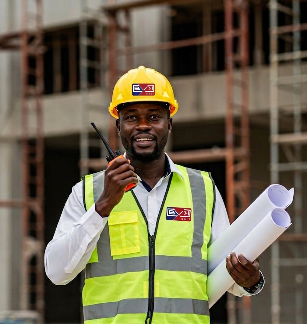 Équipe technique BVK SARL sur un chantier à Kolwezi